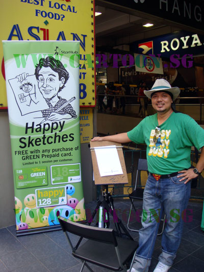  including free caricatures for every purchase of a phone card.