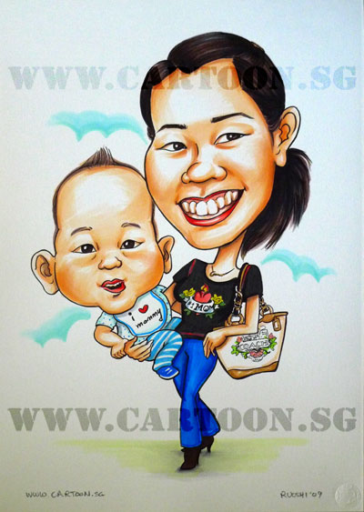 Caricature for #1 Mom | Cartoon Caricatures by Singapore Artists for ...