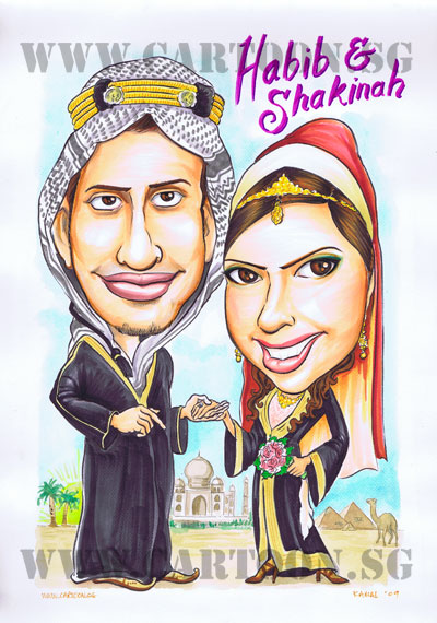 An Arabian Wedding Caricature