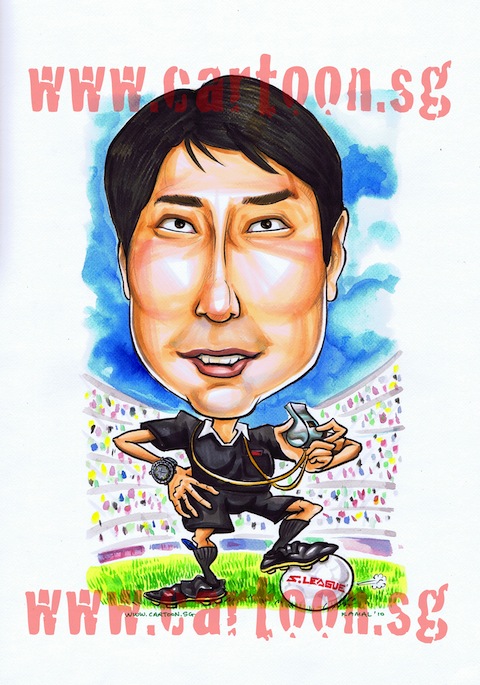 S-League Referee Gift Caricature Drawing | Cartoon Caricatures by ...